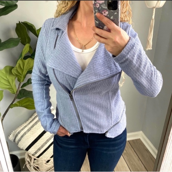 Love in a mist - Blue Terry Moto Jacket - Picture 8 of 11